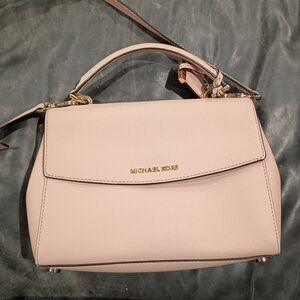 Michael Kors Ava Dusty Pink Saffiano Leather Crossbody Handbag